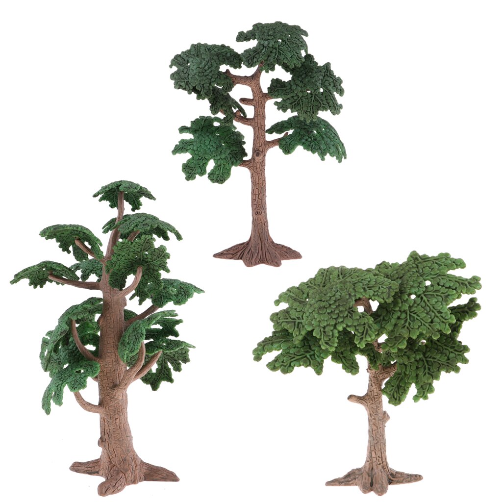 10cm -24cm Height Plastic Model Tree Garden Diorama Landscape Green Layout