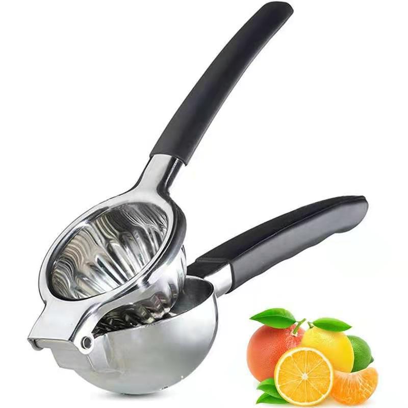 Big Size Lemon Squeezer Orange Juicer Manual Juice Squeezer Stainless Steel Hand Pressure Juicer Kitchen Fruit Tools: black