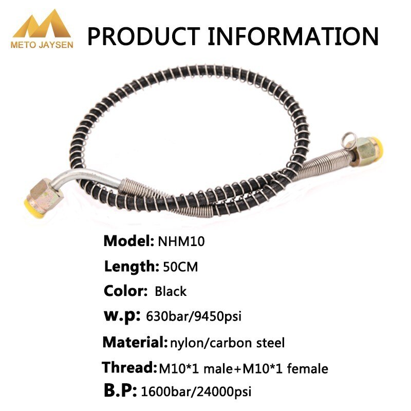 50CM 300Bar 4500Psi High Pressure Hose for Air Refilling Nylon Hose Brand M10x1 Female Thread on Both Ends