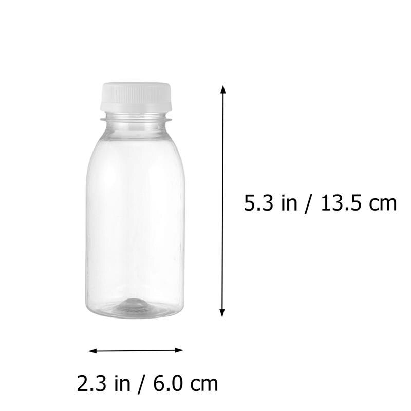 12Pcs 250ML Transparent Plastic Milk Storage Bottles Beverage Drinking Bottles Transparent Milk Bottle Beverage Bottle For Home