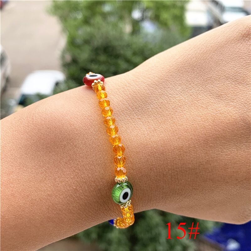 Armbanden met kristallen kralen, boze oog, kalkoen, armbanden voor vrouwen, handgemaakte gelukssieraden, accessoires, armbanden voor koppels: F15