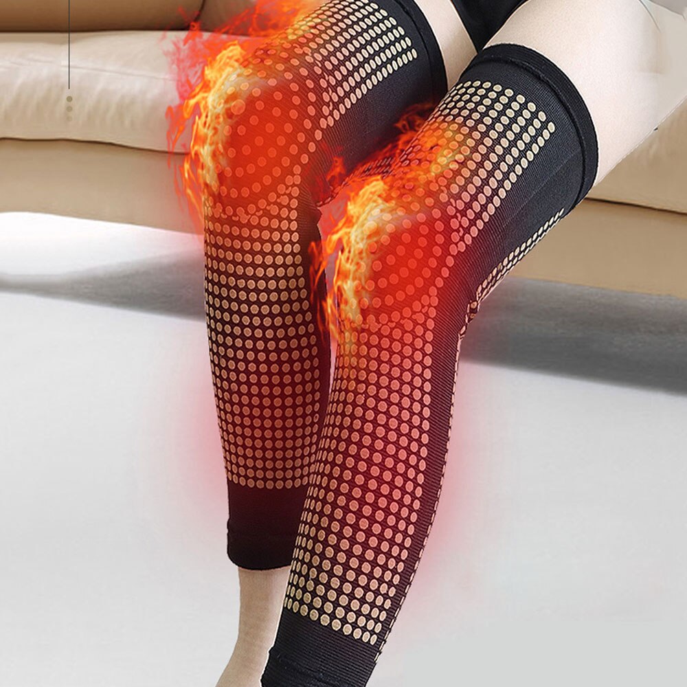 1 para Dot Matrix samo ogrzewanie ochraniacze na kolana Brace sport Kneepad turmalin wsparcie kolana dla stawów ból stawów Relief odzyskiwanie