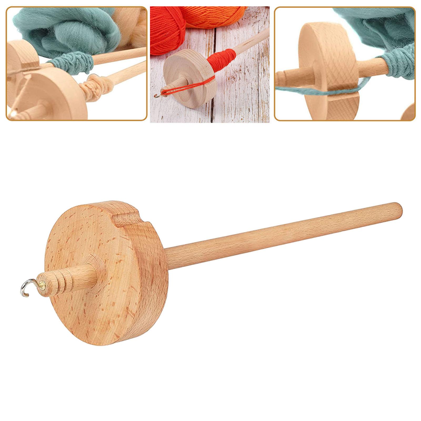 Antique Spindle Top Whorl Yarn Spin Handmade Spindles 12.8" Hand Carved for Crafts Supply Spinning Wheel Beginners DIY