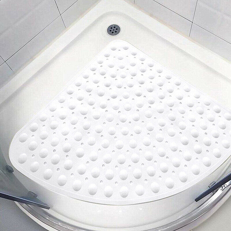 Corner Bathroom Rug PVC Fan-shaped Non Slip Quadrant Sector Rubber Anti-Bacterial Bath Shower Mat Toilet Mat 54X54Cm