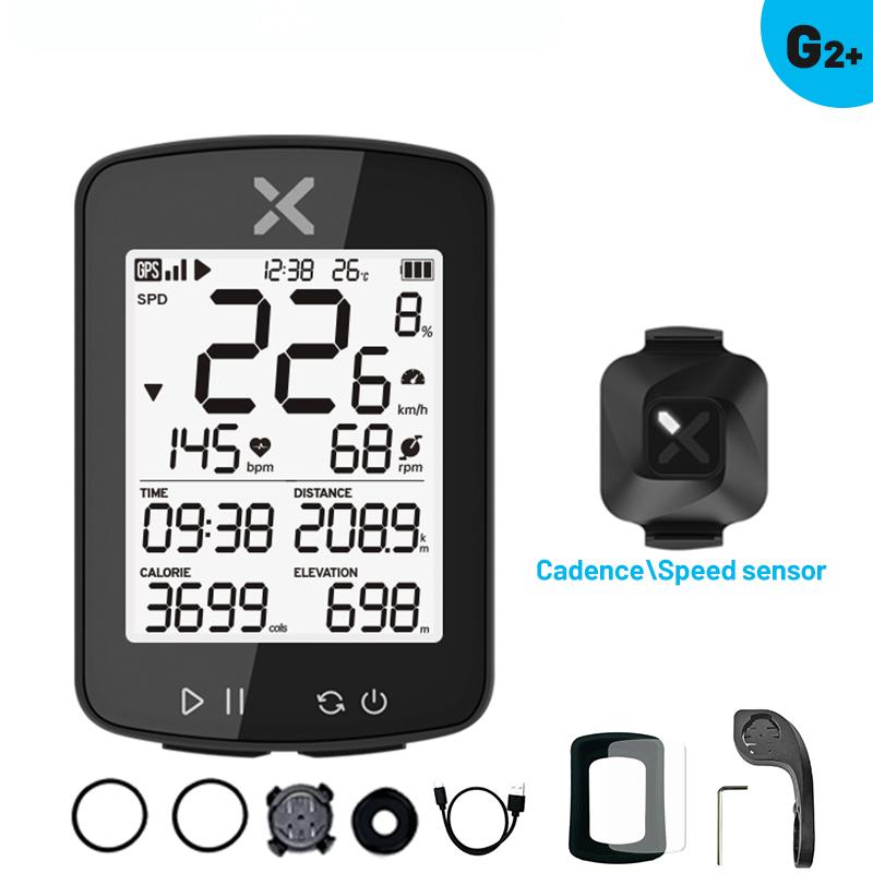 XOSS G2 GPS G2+ Cycling Computer G Plus Wireless Speedometer Bluetooth Tracker Waterproof Road Bike MTB Bicycle Odometer: Light Grey