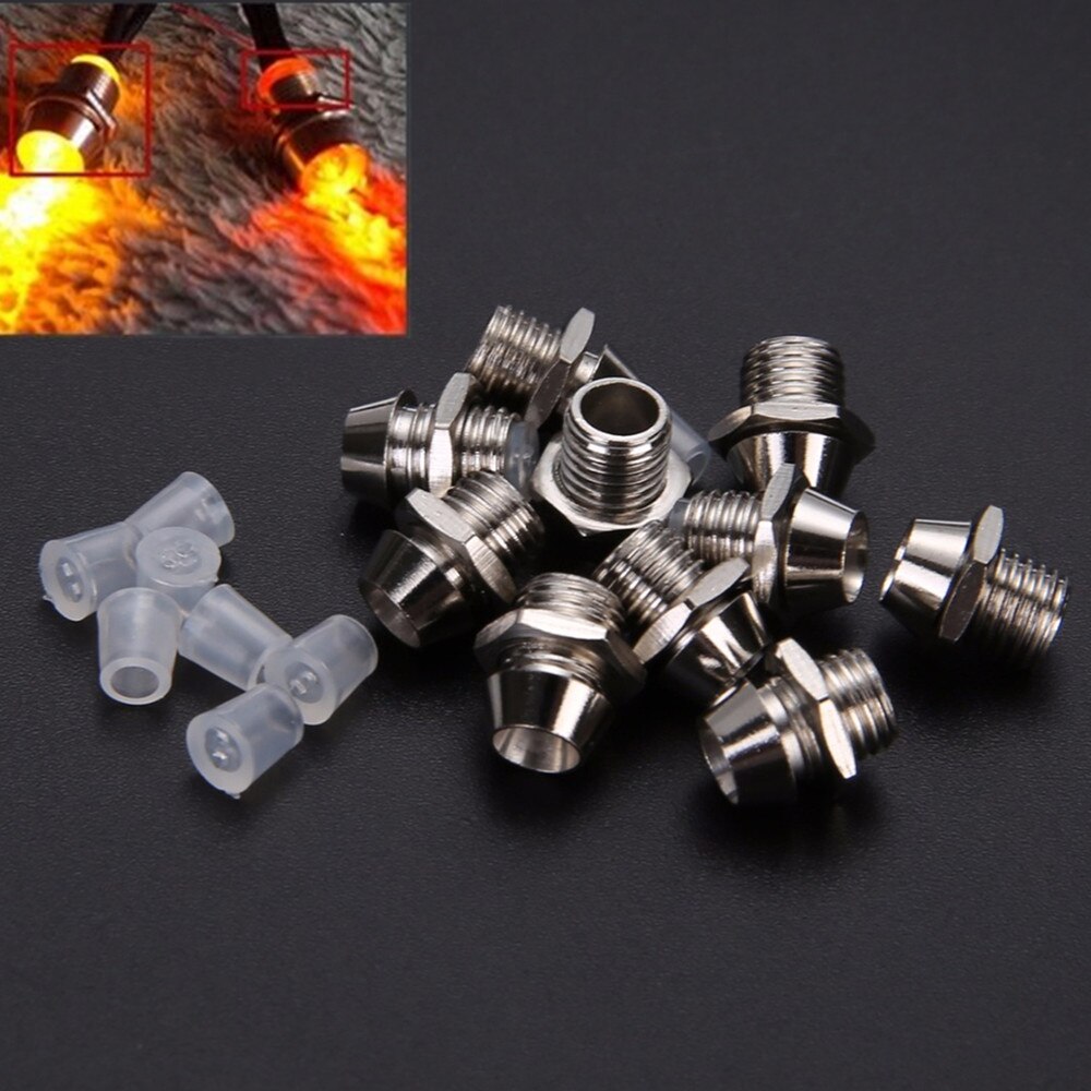 10 stk 3mm led-emitterende diode metall bezel holder rund krom led lampe base lysrør holder med plast deksel