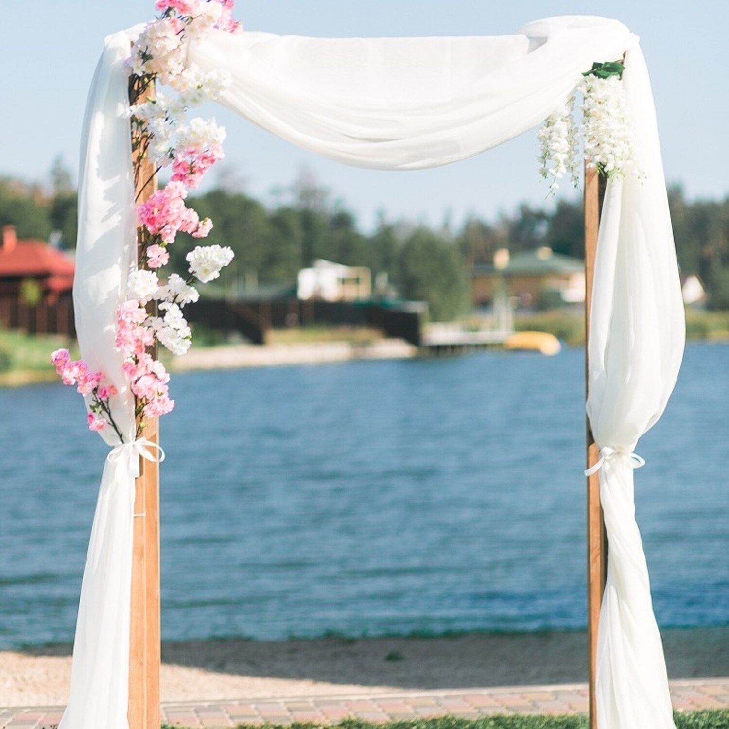 Bruiloft Boog Draperen Stof Chiffon Stof Draperie Bruiloft Decoraties Voor Ceremonie Archway Partij Plafond Achtergrond