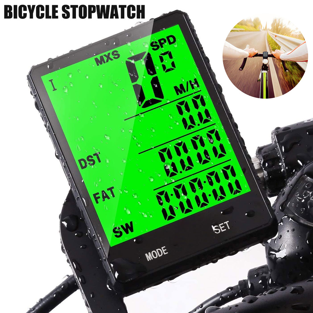 Mtb Bike Fietsen Kilometerteller Stopwatch Snelheidsmeter Waterdicht Horloge 2.8 Inch Led Digitale Rate Bike Stopwatch Led Digitale Rate
