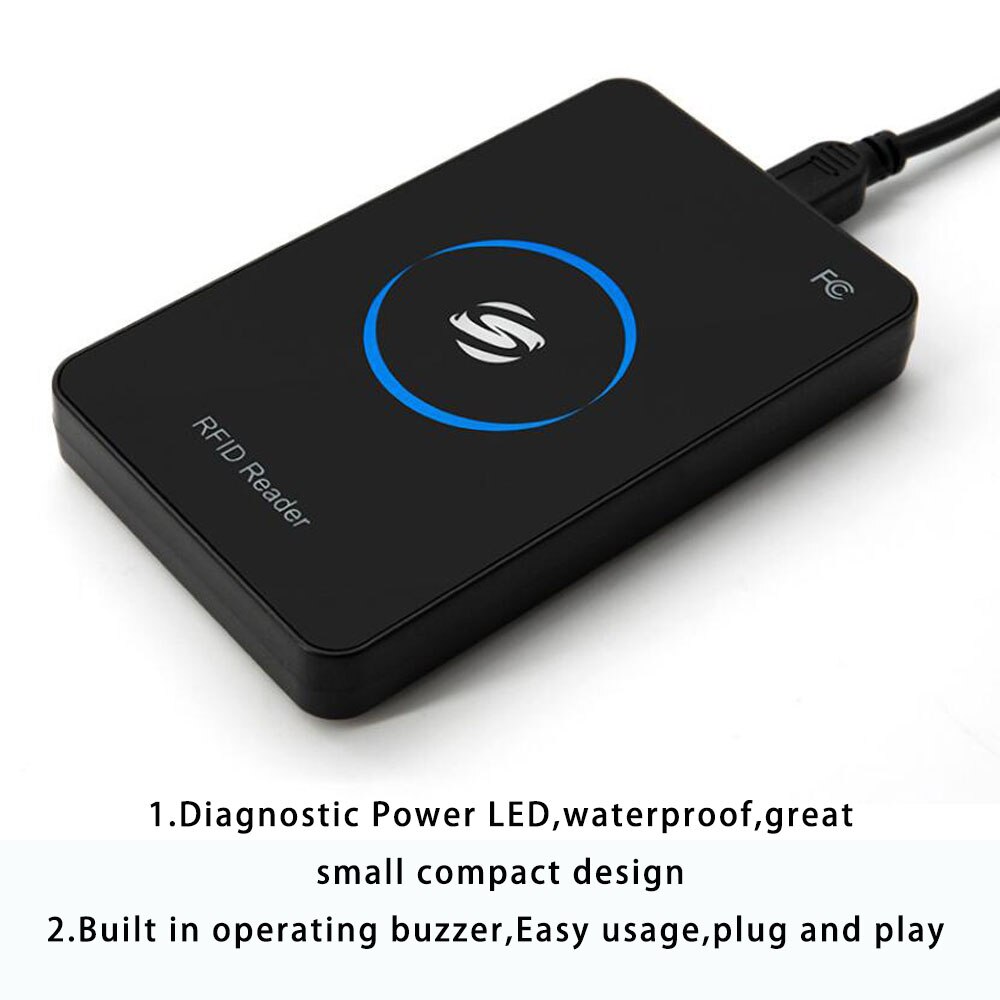 Lector RFID 125Khz EM4100 Sensor de proximidad USB lectores de tarjeta de Control inteligente para Control de acceso