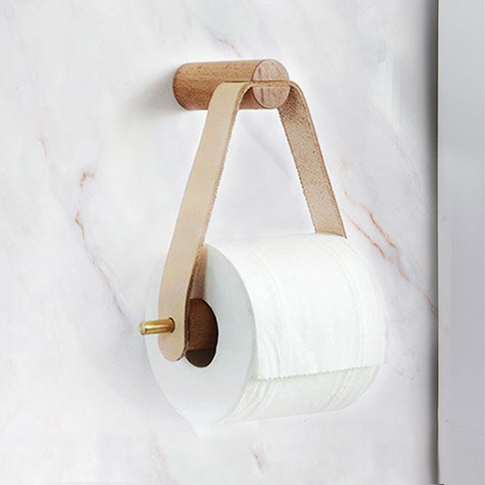 Kitchen Vertical Paper Towel Rack Bathroom Toilet Wooden Pure Copper Wall Paper Roll Holder