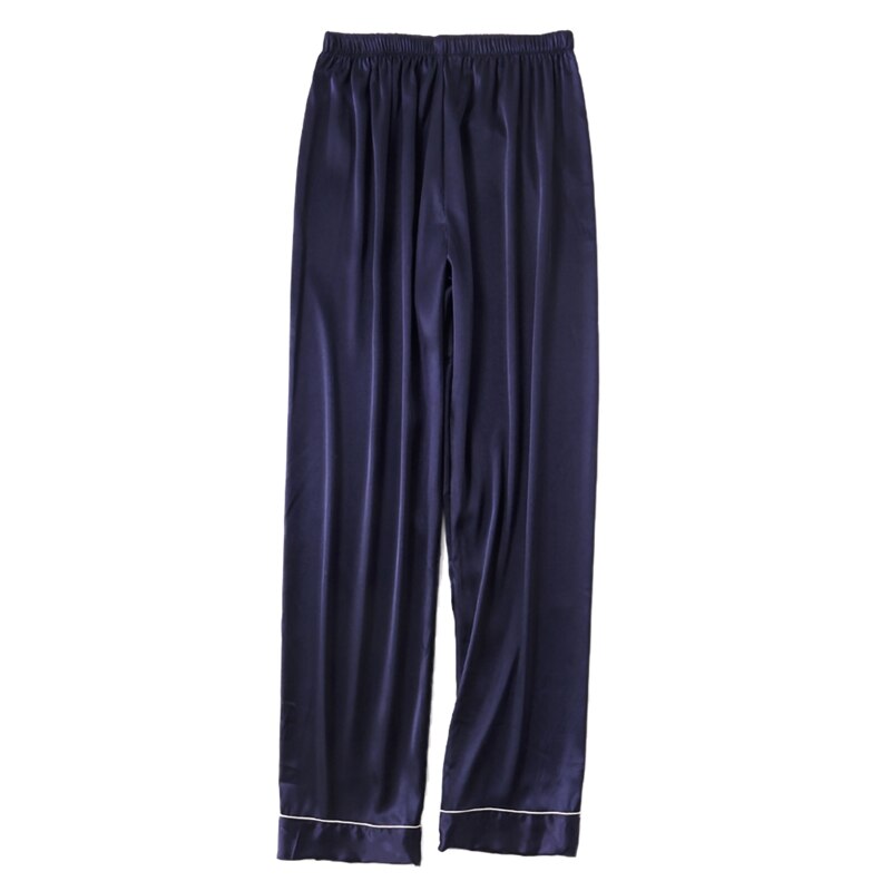 Effen Kleur Zijde Mannen Nachtkleding Satijn Zijde Pijama Broek Comfortabel Ademend Zachte Nachtkleding Casual Losse Homewear: B / L