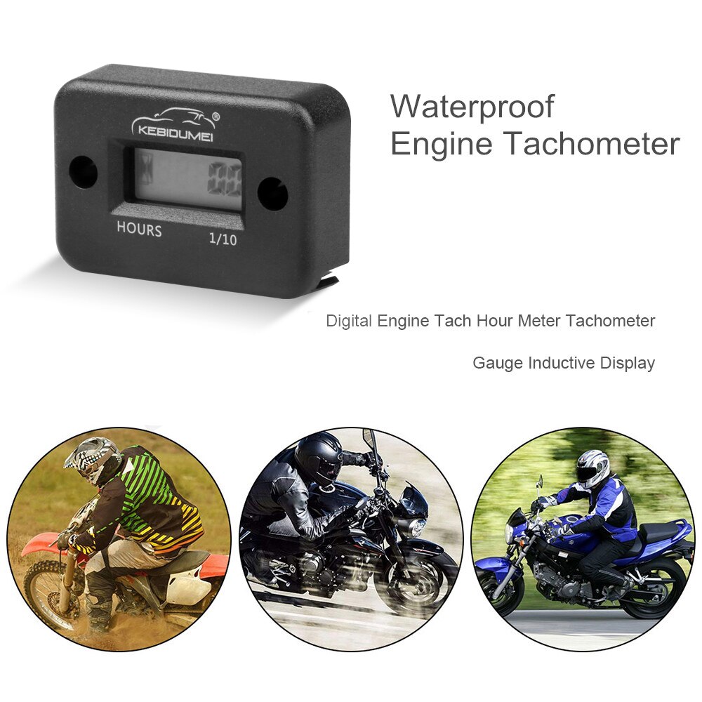 Motorcycle Hour Meter With Battery Timer Cafe Racer Digital Counter Moto Jet Ski Timer Accumulator Digital Working Gauge Tools