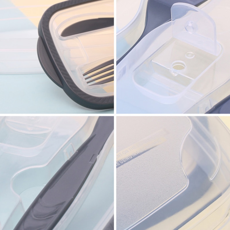 Plastic Bento Box 3 Styles Meal Storage Food Prep Lunch Box 2 Compartment Reusable Microwavable Containers Home Lunchbox