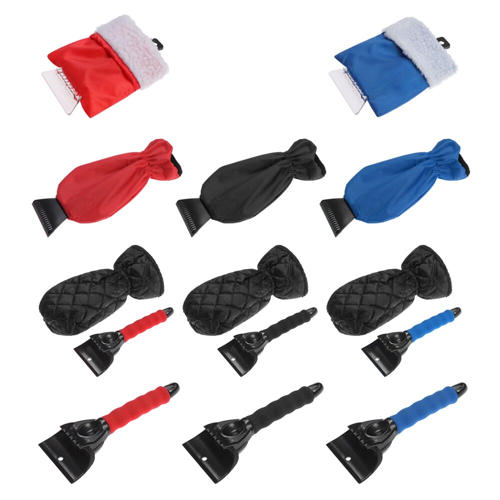 Grattoir de neige avec dissolvant de neige imperméable, gant doublé d'un outil de nettoyage en molleton épais, hiver