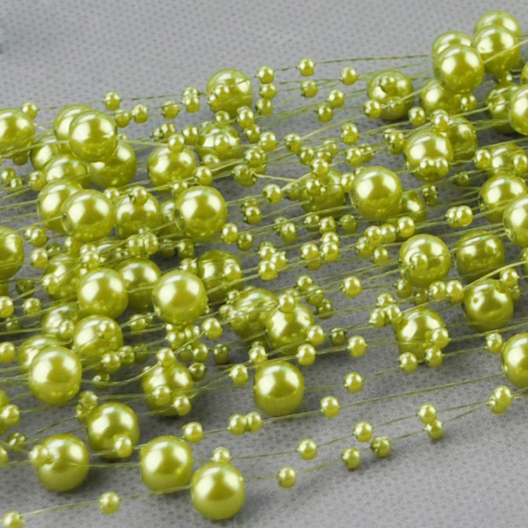 10M 3-8mm Kralen Garland Parel Strengen Vis Ketting Lint voor Kerstboom Krans Cadeaupapier Decoratie: Gun Metal