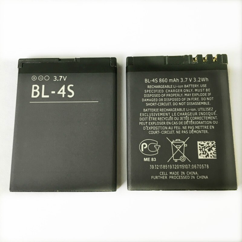 Alta Qualidade 860mAh 4S BL-4S BL Bateria Para Nokia 1006 2680s 3600s 3602S 6208c 7020 7100s 7610 X3-02 6202C 3710f Bateria BL4S