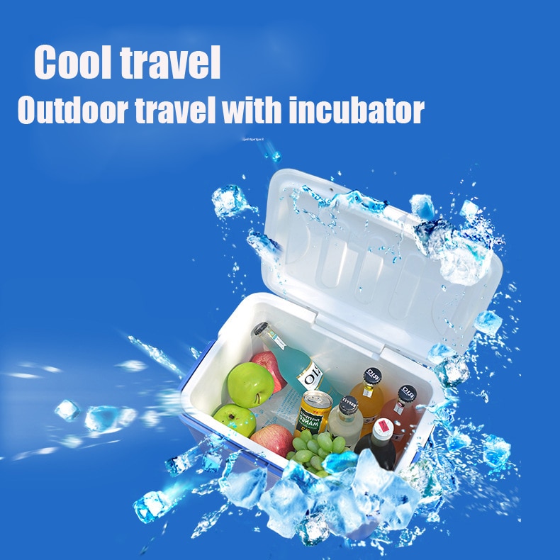 13L Mini Dual Use Car Refrigerator Home Freezer Thermal Heat Preservation and Cold Icebox Portable Travel Camping Cooler Box