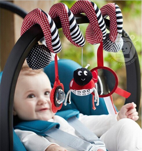 Kever Wandelwagen Rammelaar Multinationale Baby Speelgoed Leren Onderwijs Bed Mobiele Bell Met Veiligheid Spiegel Voor 0-12 M WJ136: Default Title