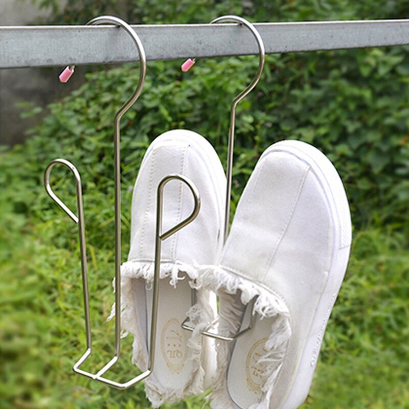 5Pcs Rvs Schoenenrek Droogrek, Dubbele Haak Droogrek Magazijnstelling