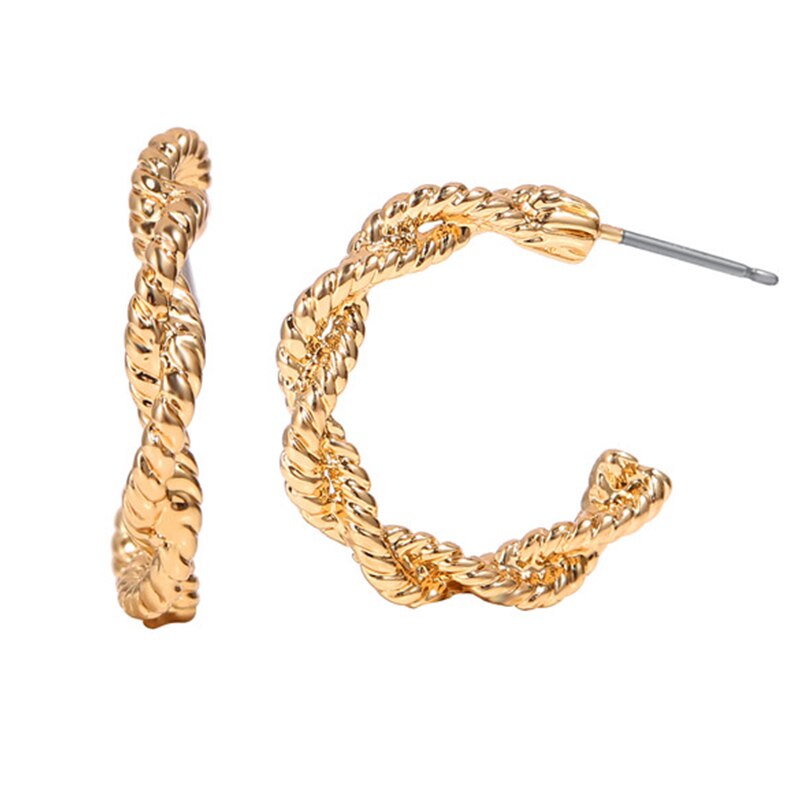 17KM Minimalistischen Gold Metall Geometrische Kreis C bilden Band Ohrringe Für Frauen modisch Hochzeit Runde Ohrringe Schmuck: CS5197904