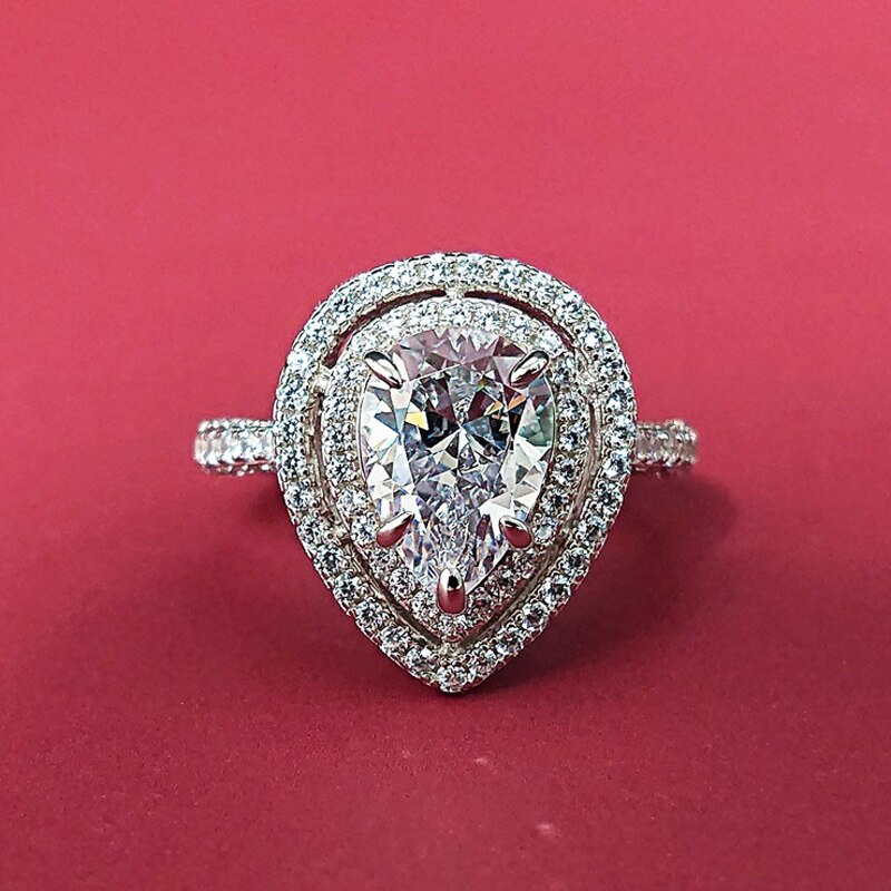 Oevas 100% 925 sterling silver vigselringar för kvinnor gnistrande full zirkon vatten förlovningsfest smycken jubileum