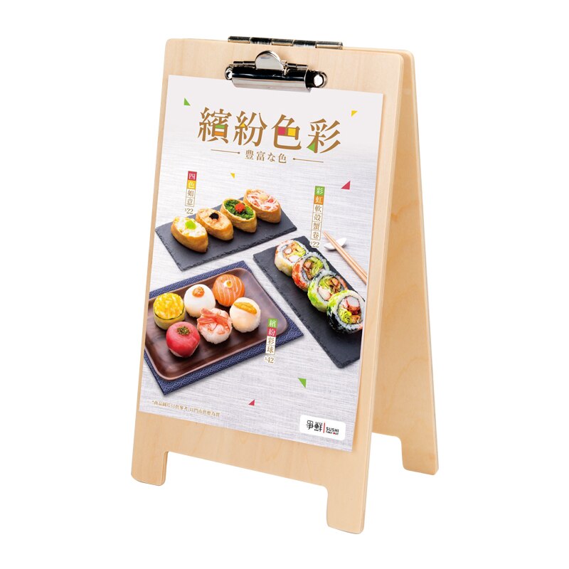 A5 Wood Menu Paper Clip Board Display Stand Menu Paper Poster Picture Photo Sign Holder Stand
