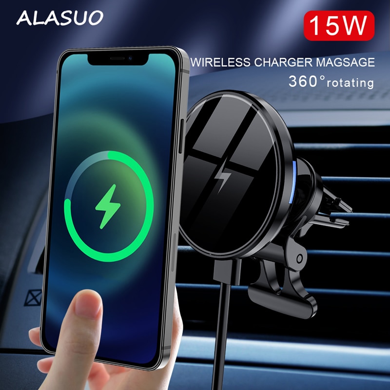 15W Snelle Sterke Magnetische Wireless Car Charger Mount Voor Iphone 12 Pro Max 11 Macsafe Draadloze Opladen Auto Telefoon houder