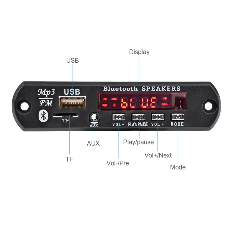 15Wx2 Bluetooth Versterker Board MP3 Decoder Board Bluetooth 5.0 Ontvanger Wav Ape Flac O Decoderen Usb Tf Fm Aux