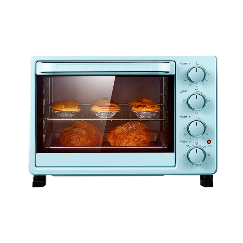 DMWD 25L Mini Automatic Electric Oven Multifunctional Cake Bread Toasters Pizza Baking Machine Blue 1400W 220V