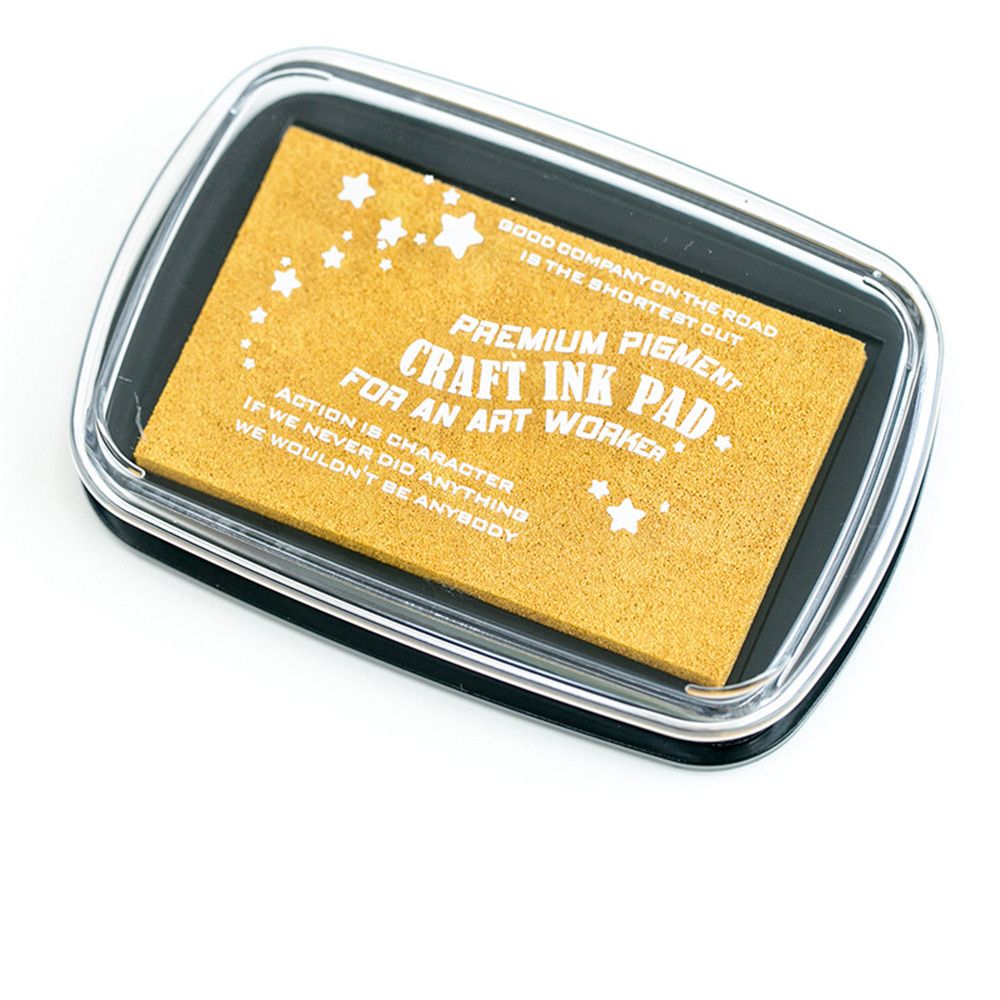 1 unidad de almohadilla de tinta dorada de Color puro rectangular Vintage, almohadilla de tinta de sello DIY de tamaño grande, almohadilla de tinta de 67*100mm, Papelería, Material Escolar, suministros de oficina: gold