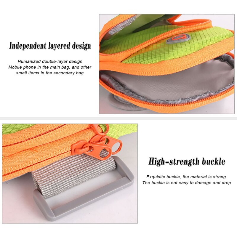 Bolso de brazo para teléfono para correr, bolso de gimnasio exterior, bolso de muñeca, brazalete para correr, funda de teléfono móvil con bolsa de soporte