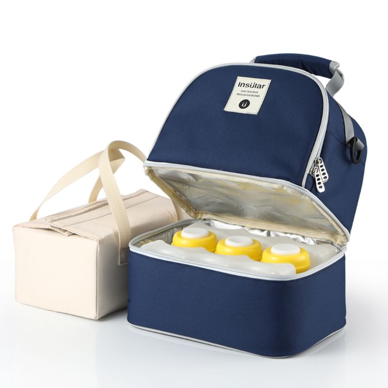 Doppel Schicht Brust Milch Kühler Tasche Feuchtigkeits Rucksack mit Eis Pack Flasche: DB