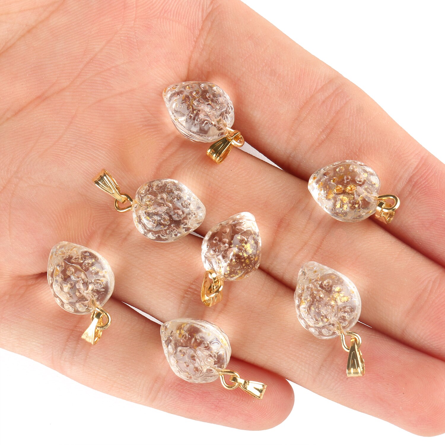 10Pcs Kleurrijke Tsjechische Lampwork Aardbei Hangers Fruit Glas Bedels Hanger Voor Ketting Sieraden Maken Diy Handgemaakte: white