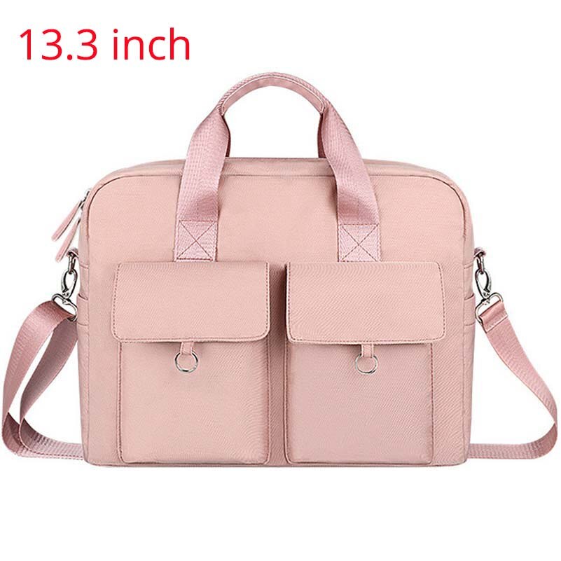 Multi-Pocket Laptop Bag For Women Men Computer Shoulder Crossbody Handbag Briefcase Bags For Documents Man'S Travel Business Bag: pink 13