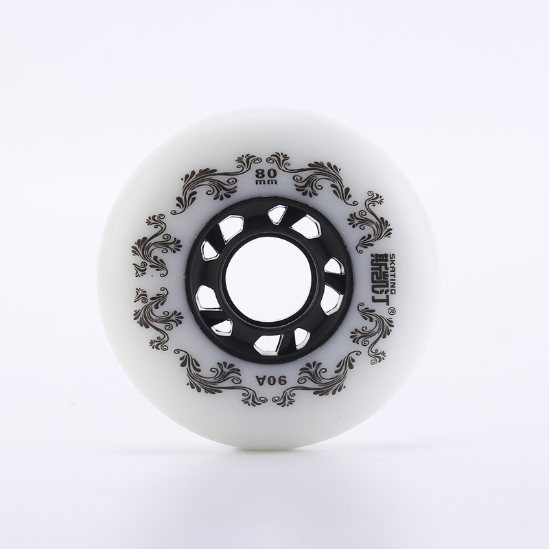 Ruedas para patines en línea, color blanco/amarillo, 90A, neumático duradero de estilo libre, 72mm, 76mm, 80mm, patín Seba, rueda de hoja de repuesto, 8 Uds.