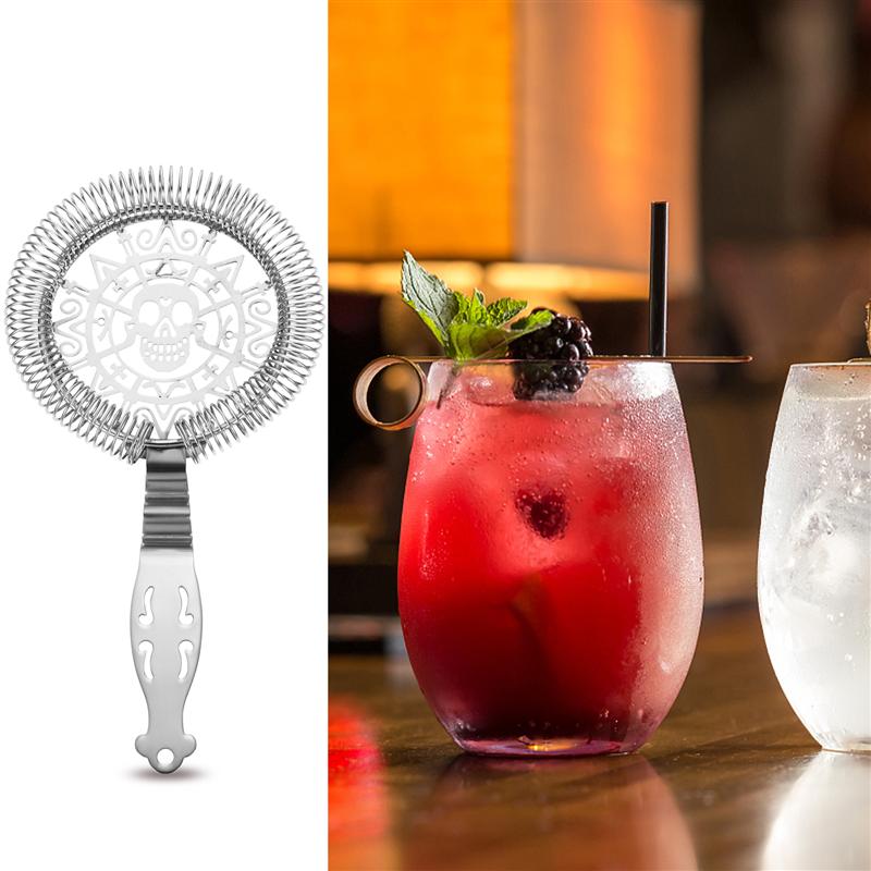 1pc Stainless Steel Cocktail Strainer Ice Strainer for Bartenders