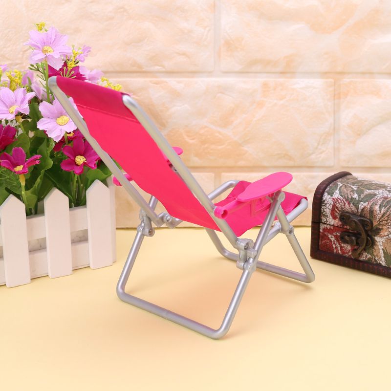 Cadeira dobrável, boneca, praia, espreguiçadeira, móveis, bonito, miniatura, simulação, sala de estar, decoração, casa, jogo, presentes para crianças