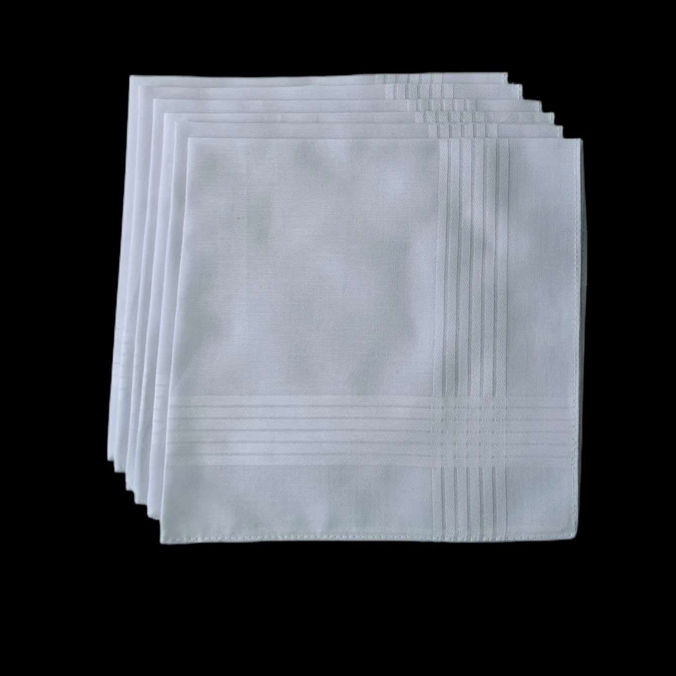 Pañuelo fino de algodón de 40 cm blanco puro. Servilleta para traje de negocios, pañuelo para restaurante, 6 uds.