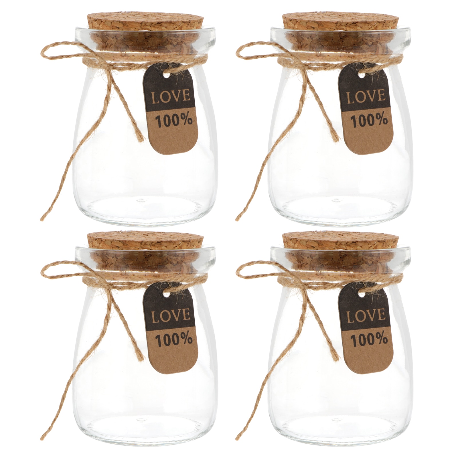 10Pcs 100Ml Hittebestendige Melk Glas Flessen Met Houten Deksel Yoghurt Flessen Voedsel Opslag Pot Voor Keuken