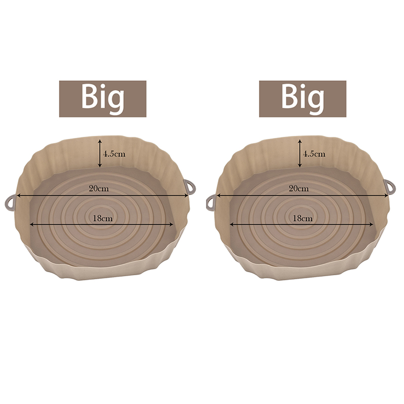 1/2/3PCS Herbruikbare Air Friteuse Siliconen Pot Oven Bakplaat Airfryer Siliconen Mand Pizza Gebakken kip Grill Pan Mat voor Keuken: Goud