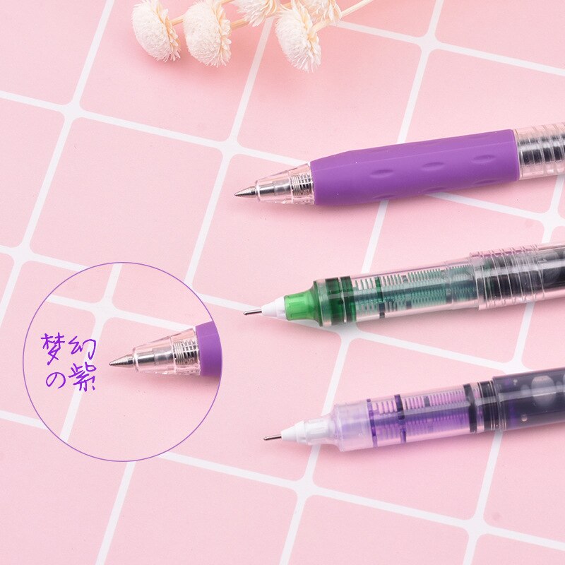 6PCS/7PCS/set Rollerball Pens 0.5mm Big Capacity Ink Gel Pen Set Muti-color Writing Office School Supplies Kawaii Stationery