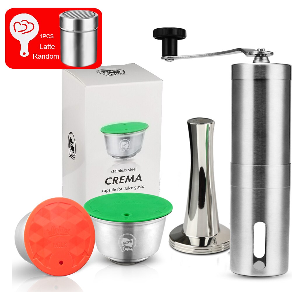 Capsule métallique réutilisable, en acier inoxydable, rechargeable, Compatible avec la Machine à café: khaki