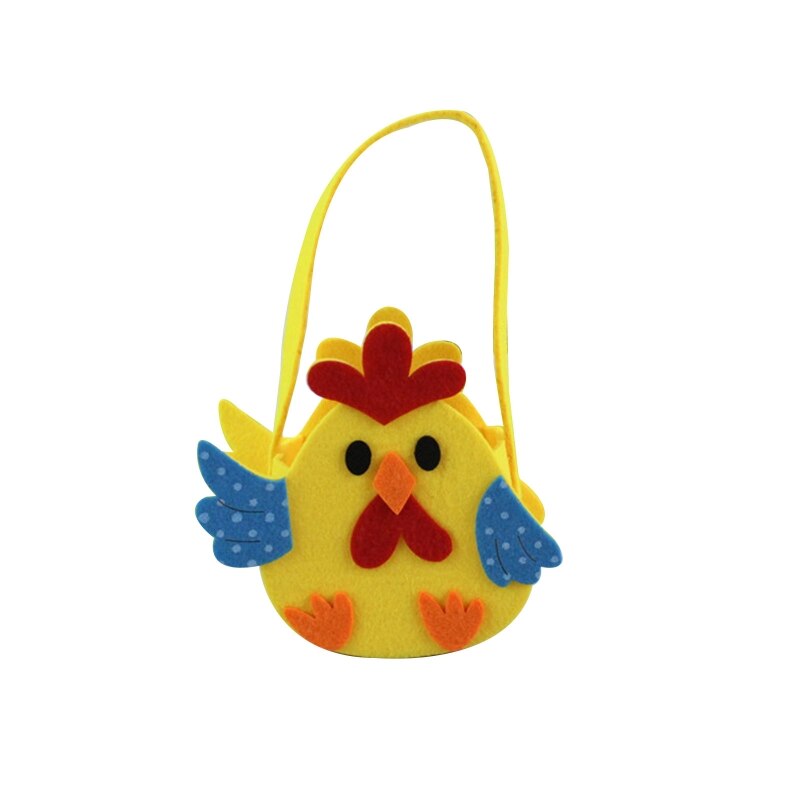 Rabbit Shaped Egg Organizing Bucket with Handle Portable Bunny Basket: Yellow