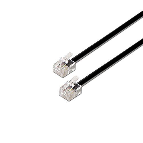 Cabo de telefone rj11 6p4c M-M 2 m negro