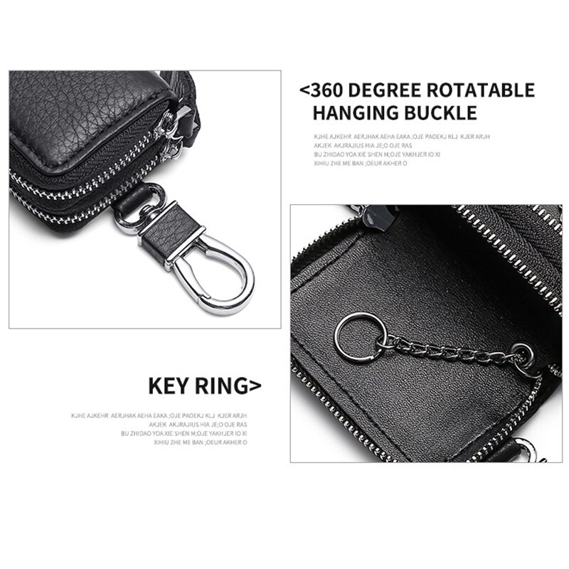 Sacs à clés de voiture pour hommes, Mini pochette Portable en cuir pour clés de voiture intelligentes, sac à main léger à Double couche