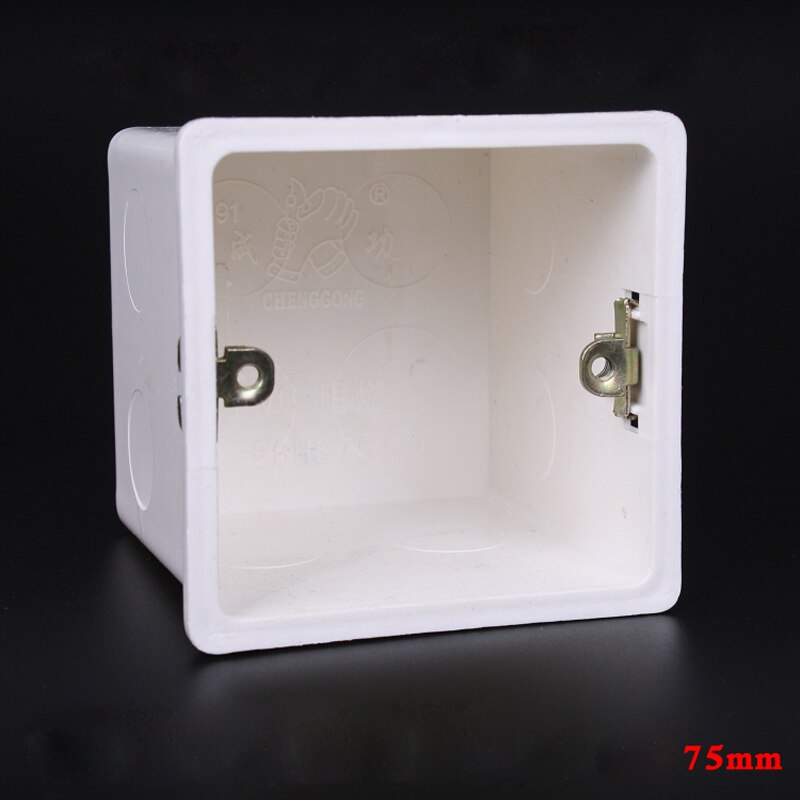 Type 86 Wall Wiring Bottom Box 75mm Concealed Wall Mount Switch Box PVC Junction Box Flame Retardant
