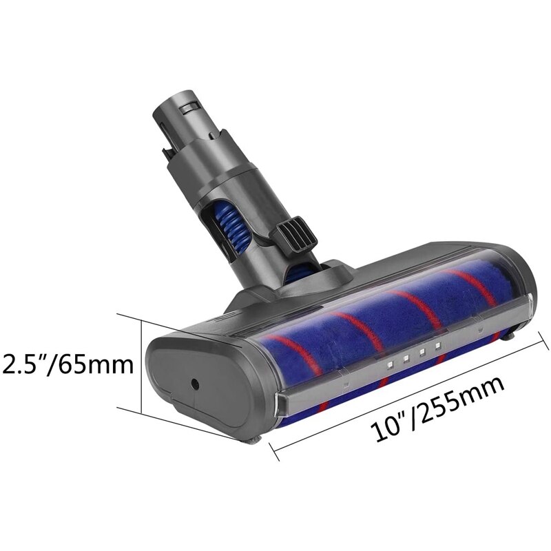 Fluffy Floor Head Roller Brush for Dysons V6/DC6 Vacuum Cleaners Parts Rotatable Brush Tool with Led Lights