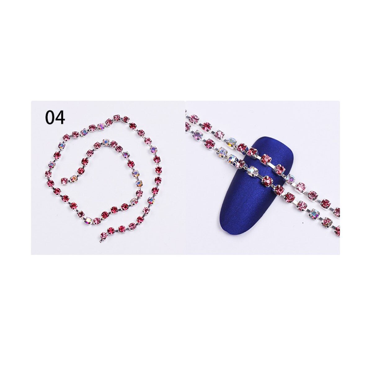 1 box Nail Art Platte Vorm Metalen Nail Art Kralen Crystal AB Steentjes Steen Manicure Decoratie: 04