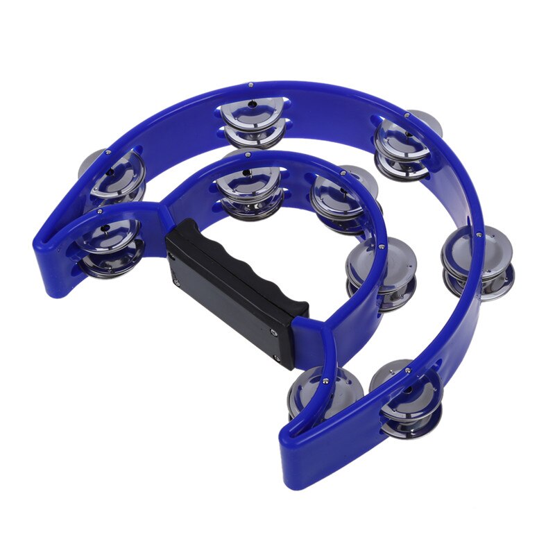 Singer Tambourine Percussion Drum Grip Handle-32 Jingles Half Moon