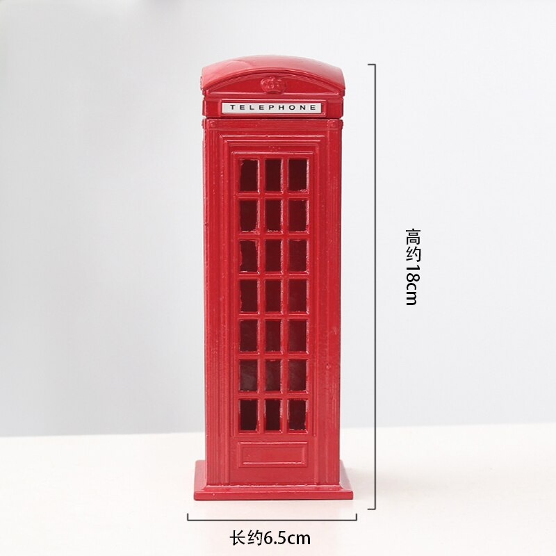 Retro stil sparegris uk london telefonboks postkasse model sparegris hjem metal dekorationer børns dag: 2